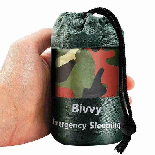 Camouflage Waterproof Emergency Sleeping Bag First Aid Sleeping Bag Thermal Survival Camping Reusable Sleeping Bag 120x200cm